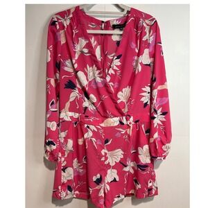 Jasmine & Juliana Floral Romper Womens Size 8 Pink Cottage Core Vacation Spring